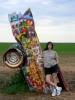 PICTURES/Cadillac Ranch/t_Sharon By Car.JPG